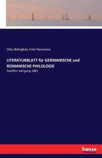 LITERATURBLATT fur GERMANISCHE und ROMANISCHE PHILOLOGIE