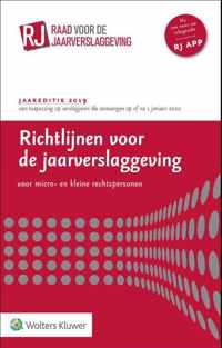 Richtlijnen voor de Jaarverslaggeving voor micro- en kleine rechtspersonen 2019