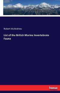 List of the British Marine Invertebrate Fauna