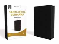 Reina Valera 1960 Santa Biblia Ultrafina Letra Grande, Piel Fabricada, Negro, Con Cierre, Interior a DOS Colores