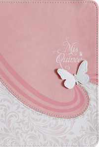 RVR 1960 Biblia Mis Quince, rosa y blanco simil piel