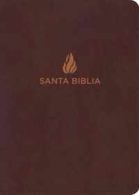 RVR 1960 Biblia Letra Grande Tamano Manual marron, piel fabricada con indice