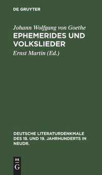 Ephemerides Und Volkslieder