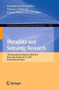 Metadata and Semantic Research