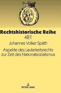 Aspekte Des Lauterkeitsrechts Zur Zeit Des Nationalsozialismus