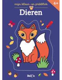 Mijn kleur en- prikblok Dieren - Paars