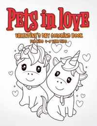 Pets in Love Valentine's Day Coloring Book