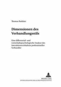 Dimensionen Des Verhandlungsstils