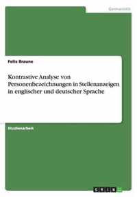 Kontrastive Analyse von Personenbezeichnungen in Stellenanzeigen in englischer und deutscher Sprache