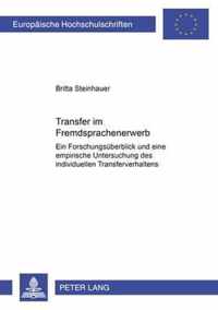 Transfer Im Fremdspracherwerb