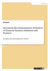 Investment Recommendations. Evaluation of Financial Situation, Ambitions and Products