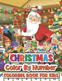 Christmas color by number coloring book for kids