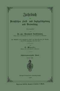 Jahrbuch Der Preussischen Forst- Und Jagdgesetzgebung Und Verwaltung