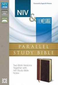 NIV, The Message, Parallel Study Bible, Leathersoft, Brown/Red