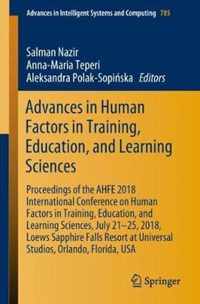 Advances in Human Factors in Training, Education, and Learning Sciences