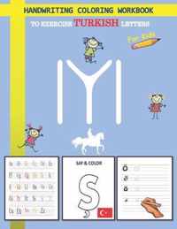 Handwriting coloring workbook to exercise turkish letters for kid