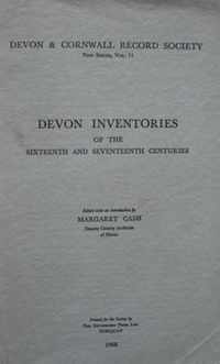 Devon Inventories of the 16th & 17th Centuries