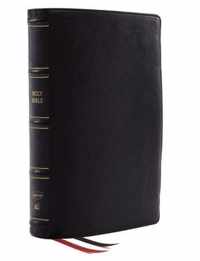 NKJV, Thinline Reference Bible, Genuine Leather, Black, Red Letter, Thumb Indexed, Comfort Print