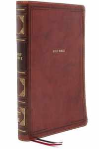 NKJV, Thinline Reference Bible, Leathersoft, Brown, Red Letter, Comfort Print