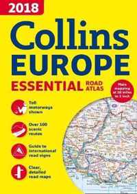 2018 Collins Essential Road Atlas Europe