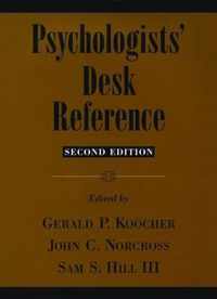 Psychologists' Desk Reference