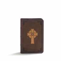 KJV Large Print Compact Reference Bible, Celtic Cross Brown LeatherTouch