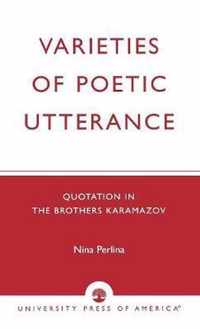 Varieties of Poetic Utterance