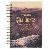 Large Wire Journal with God All Things Matt. 19