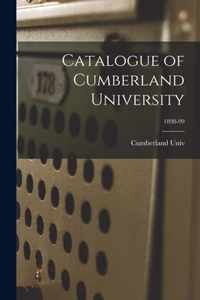 Catalogue of Cumberland University; 1898-99