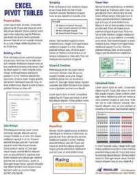 Excel Pivot Tables Laminated Tip Card