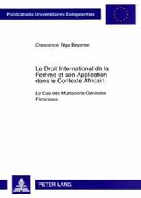 Le Droit International de la Femme et son Application dans le Contexte Africain