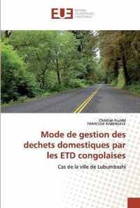 Mode de gestion des dechets domestiques par les ETD congolaises