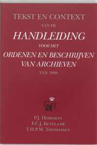 Tekst en context van de handleiding voor het ordenen en beschrijven van archieven van 1898