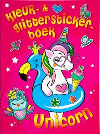 Unicorn kleur- en glitterstickerboek