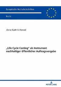 Life Cycle Costing  ALS Instrument Nachhaltiger Oeffentlicher Auftragsvergabe