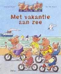 Familie Varken Met Vakantie Aan Zee