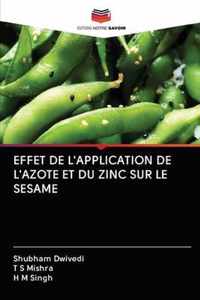 Effet de l'Application de l'Azote Et Du Zinc Sur Le Sesame