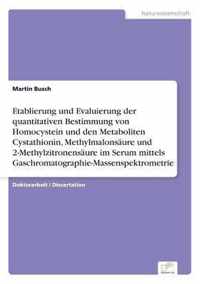 Etablierung und Evaluierung der quantitativen Bestimmung von Homocystein und den Metaboliten Cystathionin, Methylmalonsaure und 2-Methylzitronensaure im Serum mittels Gaschromatographie-Massenspektrometrie