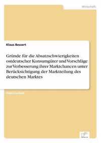 Grunde fur die Absatzschwierigkeiten ostdeutscher Konsumguter und Vorschlage zur Verbesserung ihrer Marktchancen unter Berucksichtigung der Marktteilung des deutschen Marktes