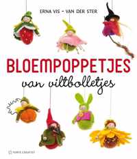 Bloempoppetjes van viltbolletjes