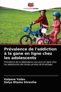 Prevalence de l'addiction a la gane en ligne chez les adolescents