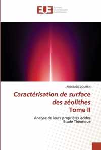 Caracterisation de surface des zeolithes Tome II