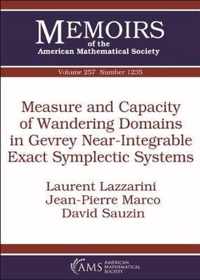 Measure and Capacity of Wandering Domains in Gevrey Near-Integrable Exact Symplectic Systems