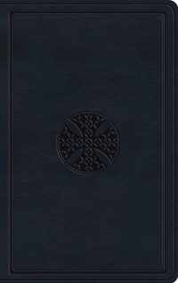 ESV Large Print Value Thinline Bible (Trutone, Navy, Mosaic Cross Design)