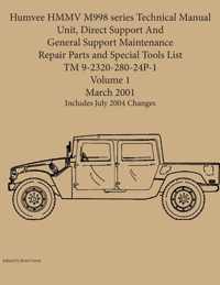 Humvee HMMV M998 series Technical Manual Unit, Direct Support And General Support Maintenance Repair Parts and Special Tools List TM 9-2320-280-24P-1