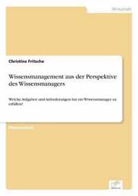 Wissensmanagement aus der Perspektive des Wissensmanagers