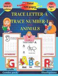 Trace letter-A & Trace number-1 with animals